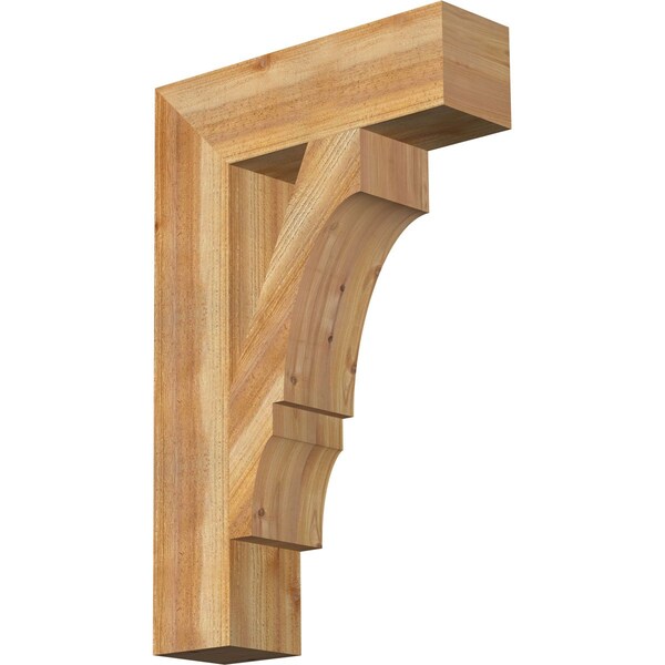 Ekena Millwork Balboa Block Rough Sawn Bracket, Western Red Cedar, 6"W x 22"D x 34"H BKT06X22X34BOA05RWR - main